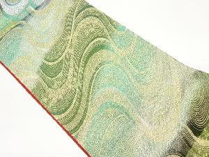 モール曲線模様織出し全通袋帯